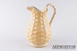 Кувшин с имитацией плетения. ИФЗ. Фарфор, роспись, золочение. 1860-1870-е гг.
