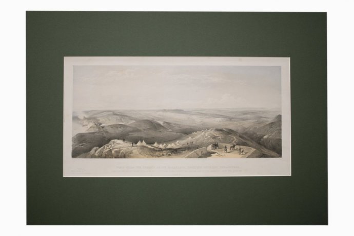 Литография. Вид с высот близ Балаклавы. Крымская война. У. Симпсон. Лондон, 1855 г.