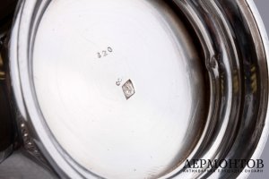 Чайно-кофейный сервиз Roussel Fils amp Cie. Серебро 950. Франция