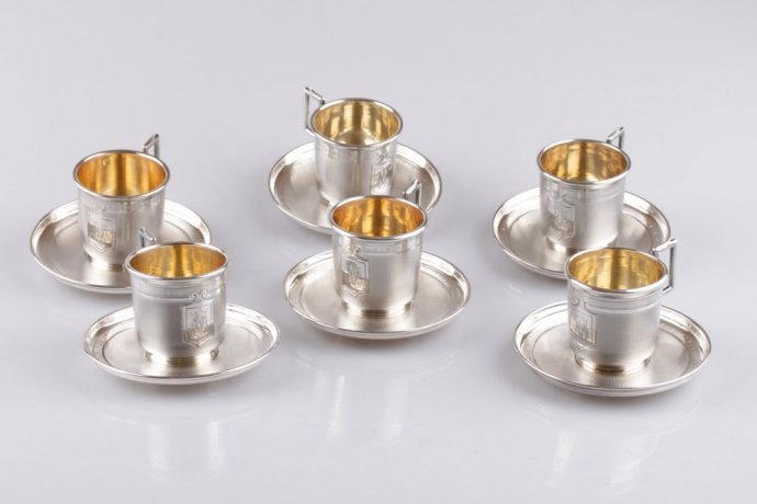 Кофейный сервиз Tallois на 6 персон. Серебро 950 пробы. Франция, конец XIX в.