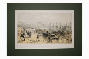 Литография. Железная дорога в Балаклаве. Крымская война. У. Симпсон. Лондон, 1855 г.
