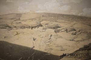 Литография.  Долина смертной тени. У. Симпсон. Крымская война. Лондон, 1855 г.