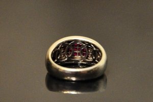 Кольцо Рубины, бриллианты. Платина 950 пробы