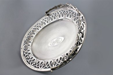 Сухарница с ручкой. Серебро 950 пробы. Франция, XIX - XX вв.