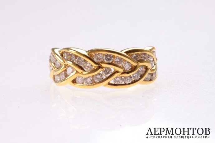 Кольцо Коктейль с бриллиантами 1,02 к. Золото 585 пробы. США