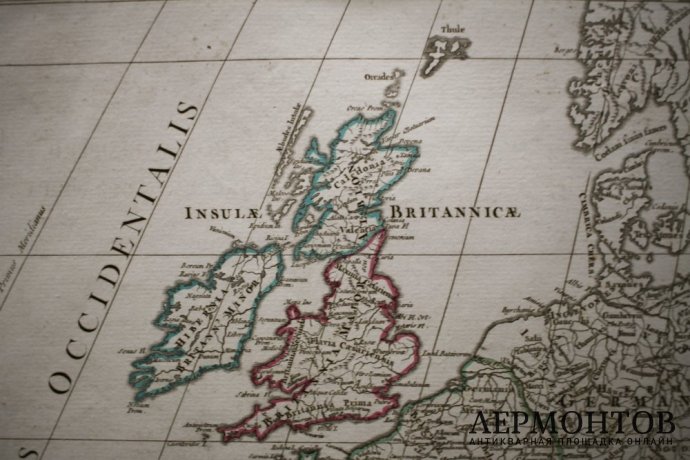 Карта. Римская империя. Запад и Восток. Жиль Робер Вогонди. Франция, XVIII век.