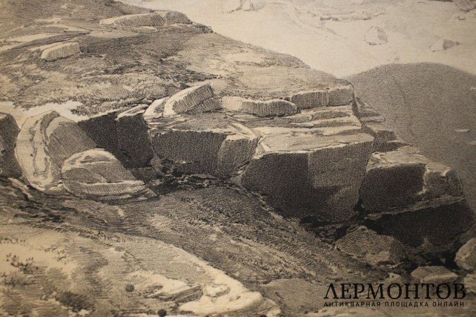 Литография.  Долина смертной тени. У. Симпсон. Крымская война. Лондон, 1855 г.