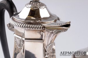 Чайно-кофейный сервиз Roussel Fils amp Cie. Серебро 950. Франция