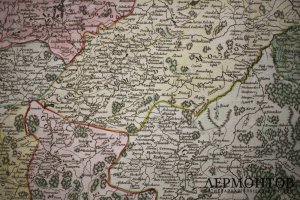 Карта Южная часть Европейской России. Музейный экземпляр. Вогонди. Париж, 1752 г.
