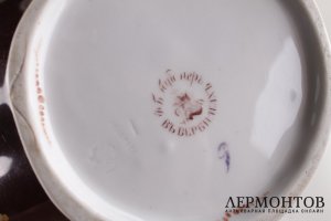 Кувшин с крышкой. Гарднер. Фарфор, роспись, золочение. Российская империя, сер. XIX в