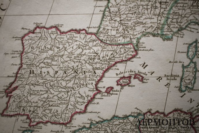 Карта. Римская империя. Запад и Восток. Жиль Робер Вогонди. Франция, XVIII век.