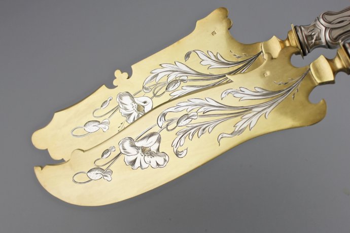 сервировочный набор в футляре GUSTAV VEYRAT. СЕРЕБРО 950. ФРАНЦИЯ