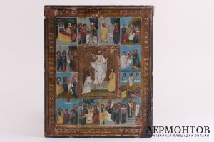 Икона "Двунадесятные праздники". Россия, до 1917 года.