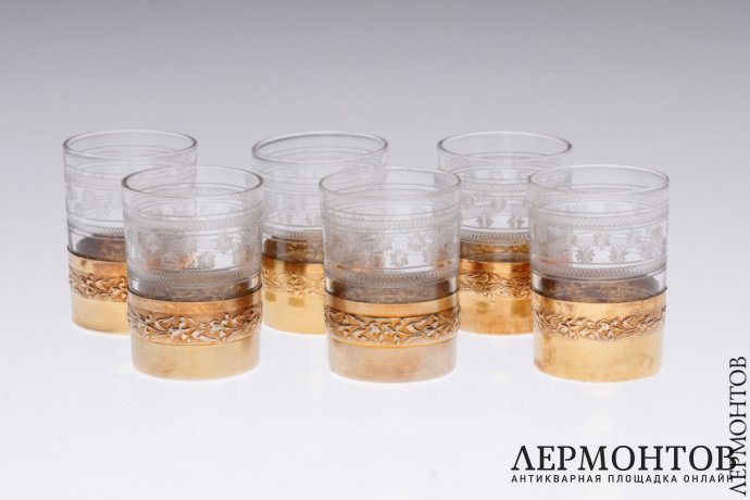 Ликерный набор Ravinet et Baccarat. Серебро 950. Франция