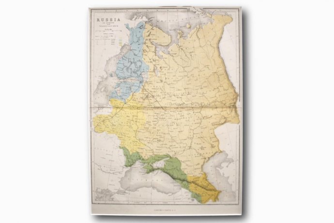 Карта. Российская империя в Европе. W. Hughes. Англия, 1860-е годы.