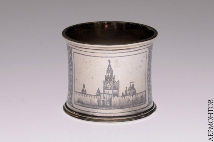 Кольцо для салфеток. Московский Кремль. Серебро 84 пробы, чернь. Российская империя