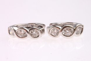 Серьги Нельсон c бриллиантами. Белое золото 585 пробы.