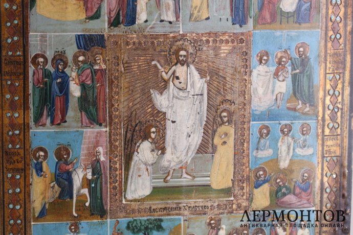 Икона "Двунадесятные праздники". Россия, до 1917 года.