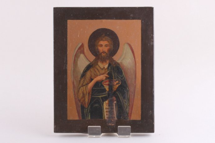 Икона Иоанна Крестителя. Письмо по металлу.