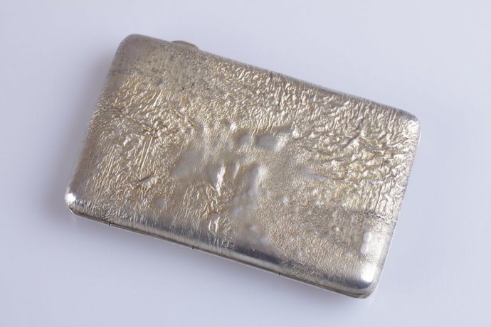 Портсигар самородок. Серебро 84. Российская империя