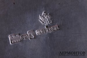 Сахарница в классическом стиле. Сазиков. Серебро 84 пробы. Россия, 1856 год.