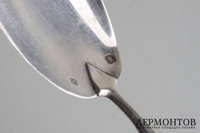 Набор для закусок. Серебро 950 пробы, кость. Франция, XIX век.