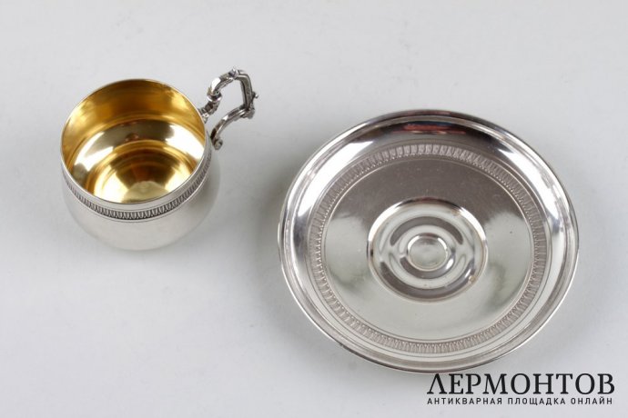 Кофейная пара в классическом стиле Boulanger. Серебро 950, золочение. Франция, XIX в.