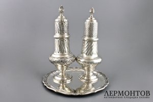 Набор сифтеров. Серебро 925 и 800 пробы. Англия, Западная Европа, конец XIX в.