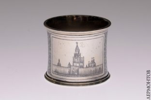 Кольцо для салфеток. Московский Кремль. Серебро 84 пробы, чернь. Российская империя