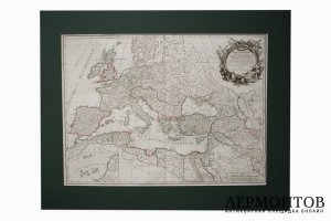 Карта. Римская империя. Запад и Восток. Жиль Робер Вогонди. Франция, XVIII век.