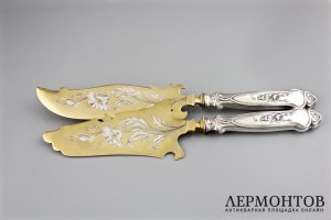 сервировочный набор в футляре GUSTAV VEYRAT. СЕРЕБРО 950. ФРАНЦИЯ