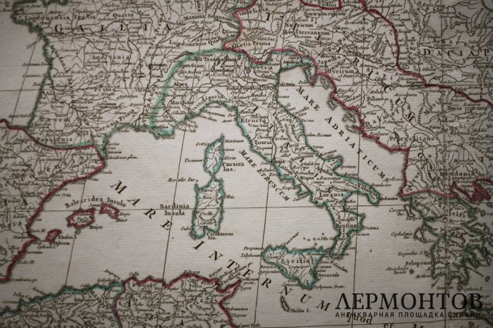 Карта. Римская империя. Запад и Восток. Жиль Робер Вогонди. Франция, XVIII век.