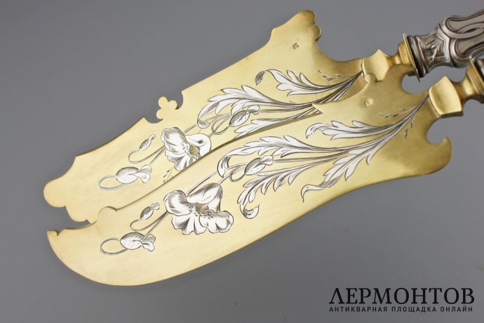 сервировочный набор в футляре GUSTAV VEYRAT. СЕРЕБРО 950. ФРАНЦИЯ