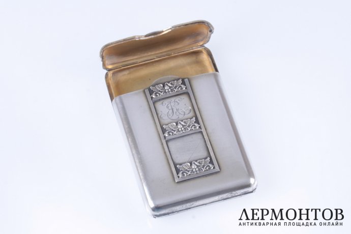 Портсигар в стиле ампир. Серебро 84. Российская империя