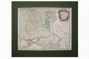 Карта Южная часть Европейской России. Музейный экземпляр. Вогонди. Париж, 1752 г.