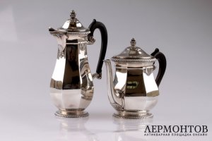 Чайно-кофейный сервиз Roussel Fils amp Cie. Серебро 950. Франция