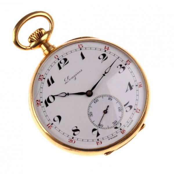 Открытые карманные часы Longines. Золото 750. Швейцария