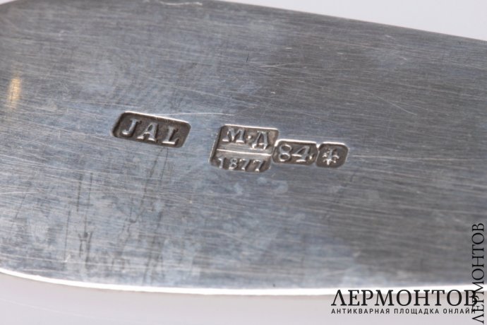 Ложка для сахарной пудры. Серебро 84 пробы, золочение. Российская империя.