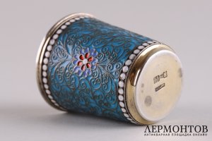 Стопка с полихромной эмалью по скани. Клингерт. Серебро 84 пробы. Россия, 1891 год.