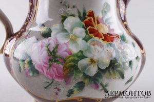 Кувшин с крышкой. Гарднер. Фарфор, роспись, золочение. Российская империя, сер. XIX в