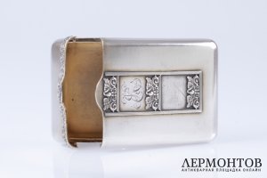 Портсигар в стиле ампир. Серебро 84. Российская империя