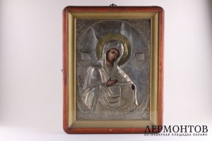 Икона Богородицы "Боголюбская" в киоте. Россия, до 1917 г.