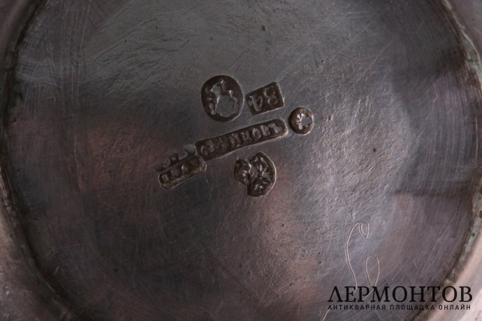 Конфетница вазочка. Сазиков. 1863 г. Серебро 84. Российская империя