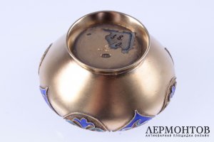 Солонка с эмалью. Братья Грачевы. Серебро 88 пробы. Российская империя